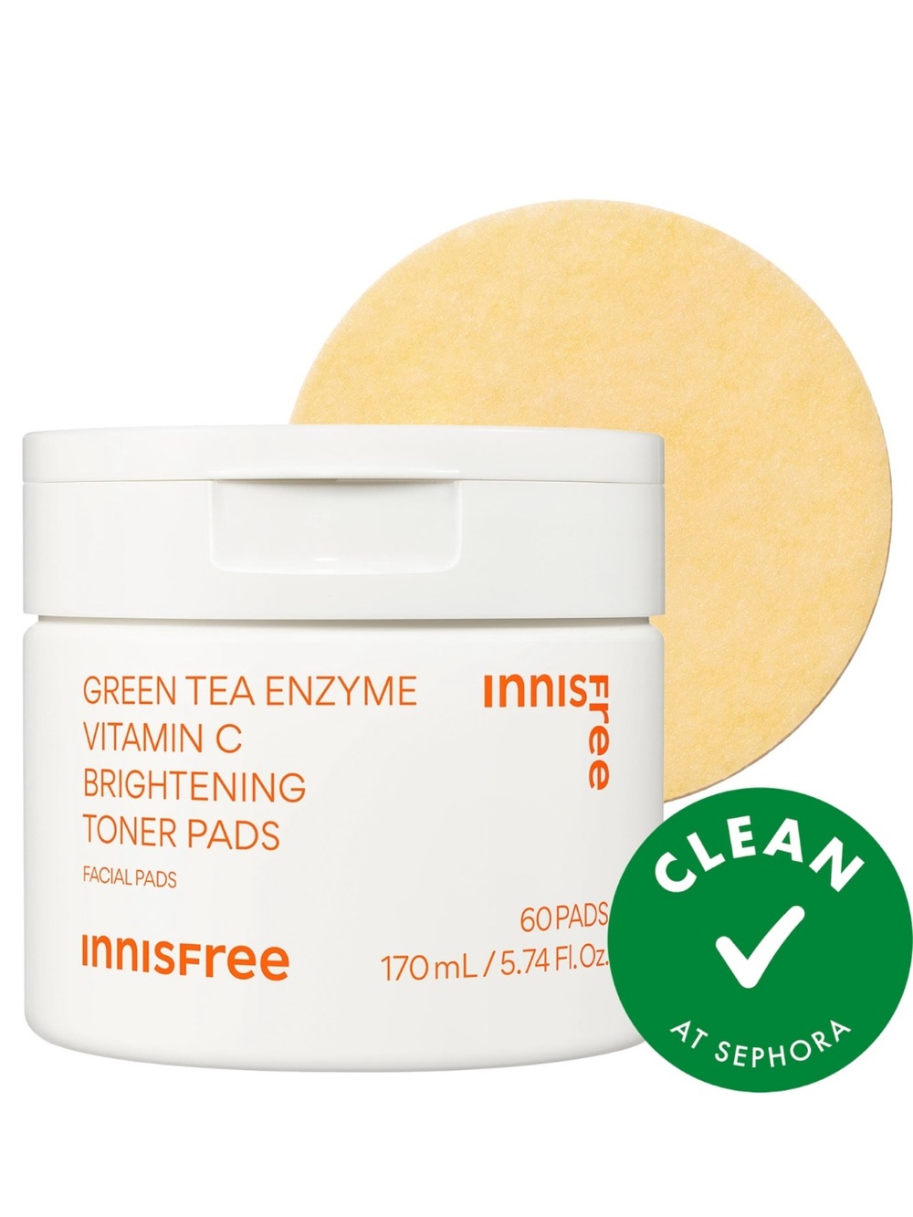 INNISFREE Daily Vitamin C Korean Brightening Toner Pads with Niacinamide